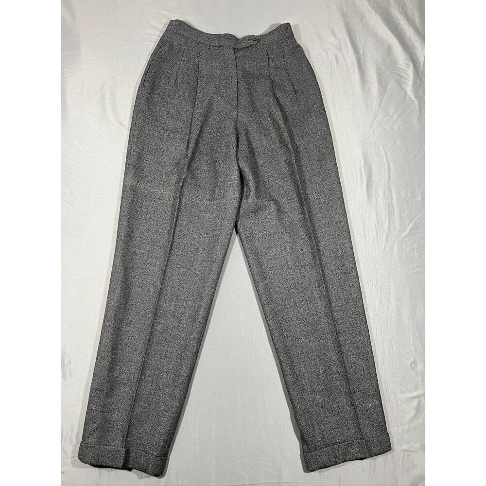 Giorgio Sant'Angelo Dress Pants Womens 10 Heather Gray Wool Pleated Front Formal